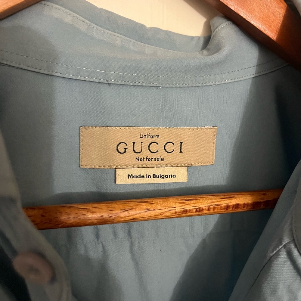 Blue GUCCI dress shirt. Sz 44/17 1/2 - Picture 6 of 6
